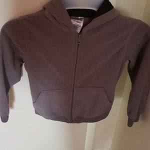 Gray hooded fleece jacket